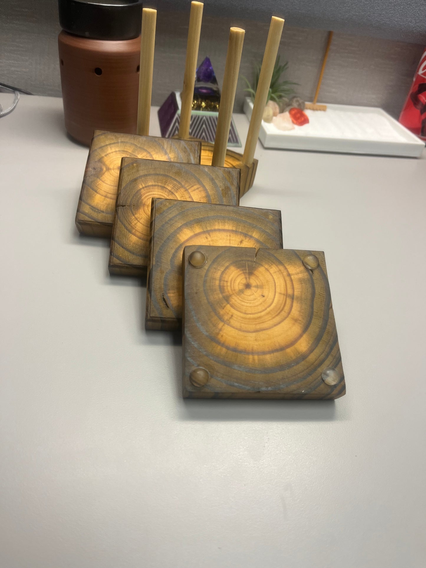 Handmade Coasters and Stand